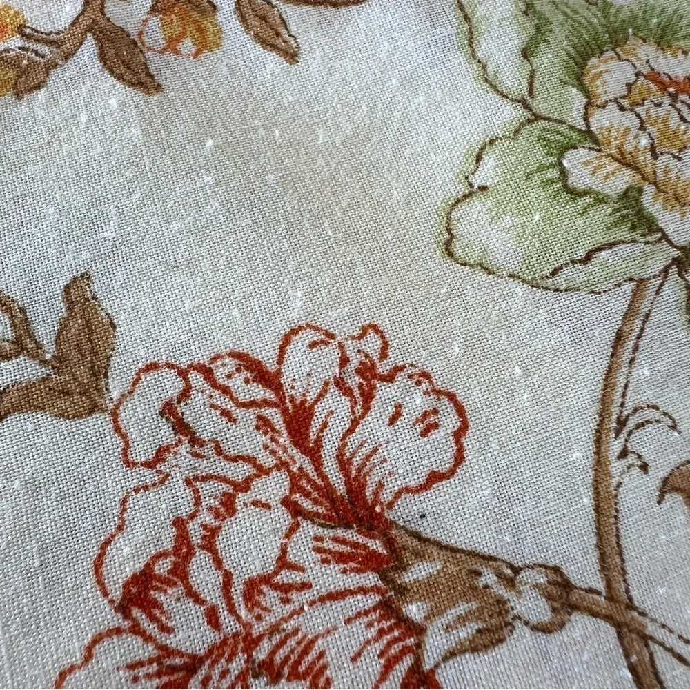 Vintage Bibb USA Coventry Garden 3-Piece Floral Sheet Set Orange Green Full